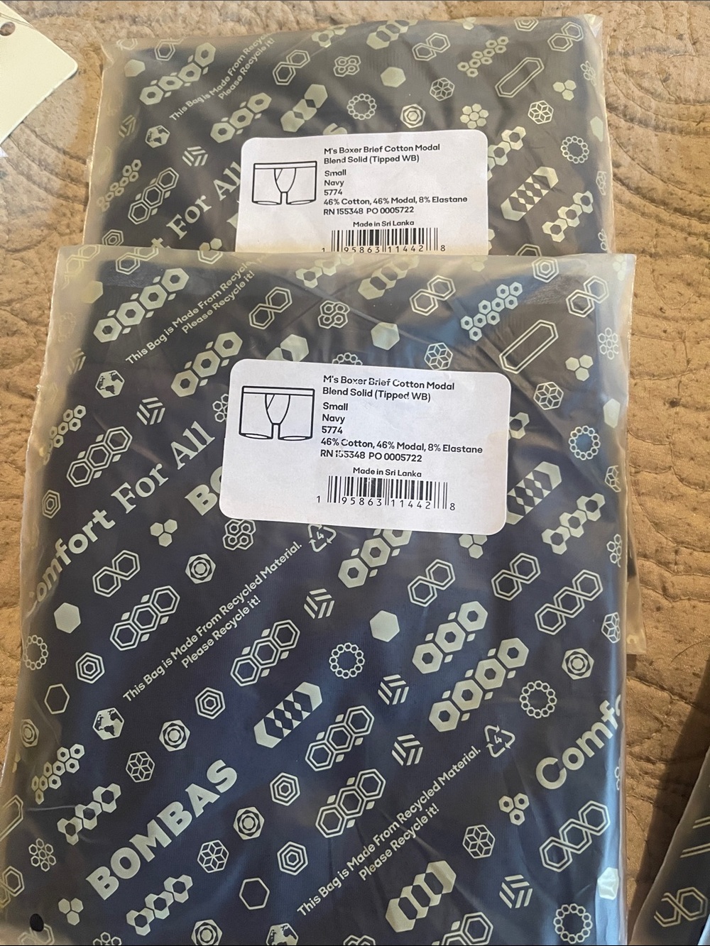 Bombas Navy Boxer Briefs Pack – Geometric Print